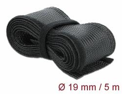 Delock Fonott kábelharisnya tépőzárral 5 m x 19 mm fekete (19050)
