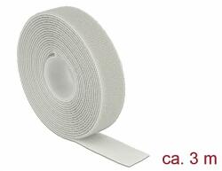 Delock Hurkolható rögzítők, 3 m x 20 mm (H x Sz) tekercs, szürke (18279)