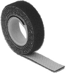 Delock Hurkolható rögzítok, 1 m x 13 mm (H x Sz) tekercs, fekete (18709)