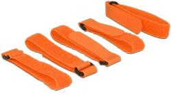 Delock Hurkolható rögzítok, 300 mm x 20 mm (H x Sz), 5 darab hurokkal, narancssárga (18707) - dellaprint