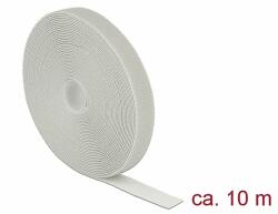 Delock Hurkolható rögzítők, 10 m x 20 mm (H x Sz) tekercs, szürke (18281)