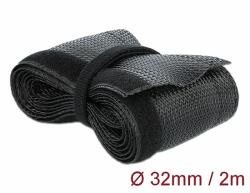 Delock Fonott kábelharisnya tépozárral 2 m x 32 mm fekete (18858) - dellaprint