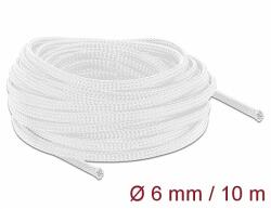Delock Fonott kábelharisnya nyújtható 10 m x 6 mm fehér (20693)