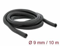 Delock Fonott kábelharisnya önzáródó 10 m x 9 mm fekete (18921)