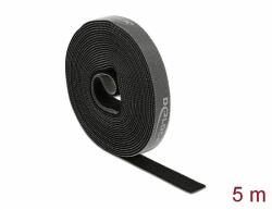 Delock Velcro fekete ragasztó szalag guriga Hx 5 m x Sz 15 mm (18384)