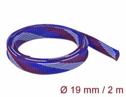 Delock Fonott kábelharisnya nyújtható 2 m x 19 mm kék-piros-fehér (20746) - dellaprint