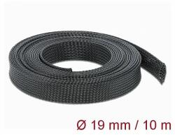 Delock Fonott kábelharisnya nyújtható 10 m x 19 mm fekete (18903)