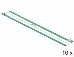 Delock Rozsdamentes Acél Kábelkötegek Hossza 200 x Szélesség 4, 6 mm zöld 10 db. (18801)