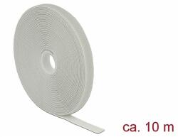 Delock Hurkolható rögzítők, 10 m x 13 mm (H x Sz) tekercs, szürke (18277)