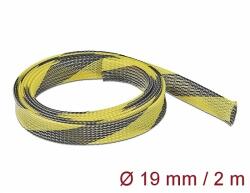 Delock Fonott kábelharisnya nyújtható 2 m x 19 mm fekete-sárga (20742)
