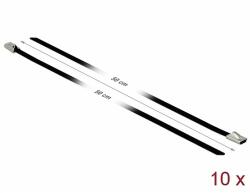 Delock Rozsdamentes Acél Kábelkötegek Hossza 500 x Szélesség 4, 6 mm fekete 10 db. (18812) - dellaprint