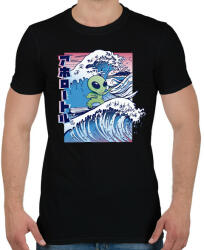 printfashion Űrlény szörf - Férfi póló - Fekete (6130907)