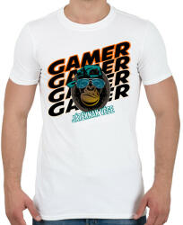 printfashion kong gamer - Férfi póló - Fehér (6133366)
