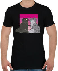 printfashion Macskák - Férfi póló - Fekete (6159091)