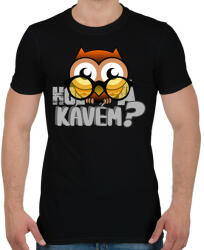 printfashion hol a kávém owl 1 - Férfi póló - Fekete (6135612)