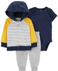 CARTERS CARTER'S Set Hanorac 3 piese, pantaloni de trening, body cr. maneca YellowNavy baiat 6m (AGS1N034610_6M)