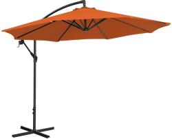 UNIPRODO Lámpa formájú napernyő - Narancssárga - kerek - Ø 300 cm - dönthető (UNI_UMBRELLA_R300OR_N)