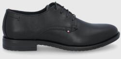 Tommy Hilfiger pantofi de piele barbati, culoarea negru PPYY-OBM0N0_99X