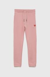 Tommy Hilfiger pantaloni de bumbac pentru copii culoarea roz, cu imprimeu PPYY-SPK00M_39X