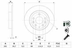 Bosch Disc frana BOSCH 0 986 479 E55 (0 986 479 E55) - automobilus