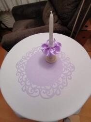  indás szélű organza asztalközép, 265-lila (36 cm)-4 db