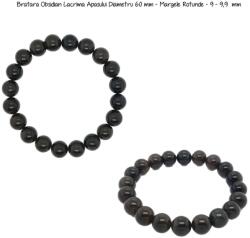  Bratara Obsidian Lacrima Apasului Margele Rotunde 9-9, 9 mm Diametru 60 mm