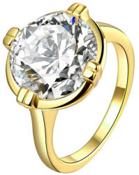  Arannyal bevont romantikus gyűrű CZ kristályos díszítéssel #7 (0089. ) (R178-B-7)