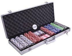 MagazinulDeSah Set poker cu 500 chips-uri model DICE si servieta din aluminiu