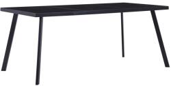 vidaXL Masă de bucătărie, negru, 160 x 80 x 75 cm, sticlă securizată (281874)