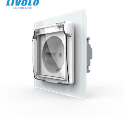 LIVOLO Priza Schuko Livolo cu protectie impotriva apei si panou sticla (VL-C7-C1EUWF-11)
