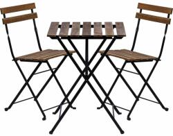 STILISTA Kerti bisztró készlet 2 szék + asztal fa / fém - kokiskashop
