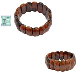 Bratara Obsidian Mahon diametru 60 mm, margea dreptunghi fatetata 24x12x8 mm