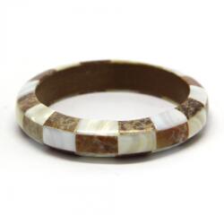  Bratara Sidef cu lemn 16 x 9 mm, Diametru 66 mm