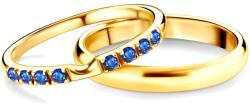 SAVICKI Verighete The Journey: aur, safir albastru, semicirculare, 2 mm și 3 mm
