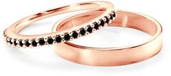 SAVICKI Verighete Share Your Love: aur roz, diamant negru, plate, 1, 4 mm și 3 mm