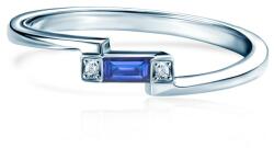SAVICKI Inel de logodnă SAVICKI: aur alb, safir albastru, diamante - savicki - 6 063,00 RON