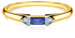 SAVICKI Inel de logodnă SAVICKI: aur bicolor, safir albastru, diamante - savicki - 3 603,00 RON