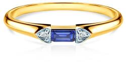 SAVICKI Inel de logodnă SAVICKI: aur bicolor, safir albastru, diamante - savicki - 5 419,00 RON