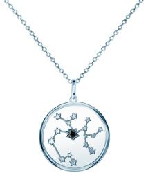 SAVICKI Colier semn zodiacal Săgetător din argint cu diamant negru 0.04 ct 48 cm