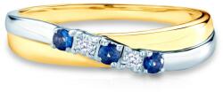 SAVICKI Inel de logodnă SAVICKI: aur bicolor, safire albastre, diamante - savicki - 3 770,00 RON