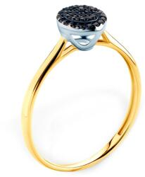 SAVICKI Inel de logodnă SAVICKI: aur bicolor, diamante negre - savicki - 4 240,00 RON