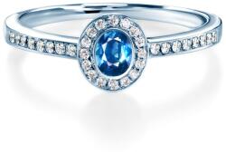 SAVICKI Inel de logodnă SAVICKI: aur alb, safir albastru, diamante - savicki - 5 222,00 RON