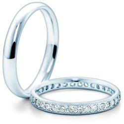 SAVICKI Verighete: aur alb, semicirculare, 2, 6 mm + 3 mm