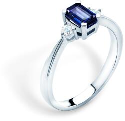 SAVICKI Inel de logodnă SAVICKI: aur alb, safir albastru, diamante - savicki - 10 581,00 RON