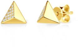 SAVICKI Cercei triunghiuri SAVICKI: argint placat cu aur, zirconiu