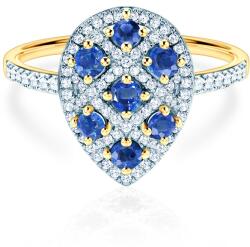 SAVICKI Inel de logodnă SAVICKI: aur bicolor, safire albastre, diamante - savicki - 5 766,00 RON