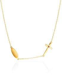 SAVICKI Colier cruciuliță din aur 585 cu rubin 0.01 ct 42 cm