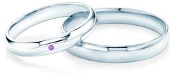 SAVICKI Verighete Fairytale: aur alb, safir, semicirculare, 3 mm și 4 mm