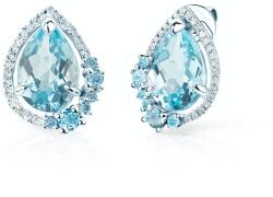 SAVICKI Cercei Rainbow: aur alb, topaz, diamante