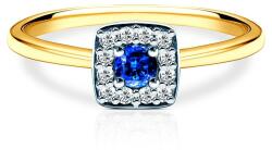 SAVICKI Inel de logodnă SAVICKI: aur bicolor, safir albastru, diamante - savicki - 4 877,00 RON